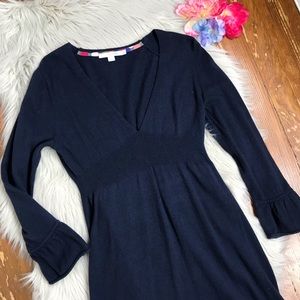 Boden V Neck Blue Sweater Dress